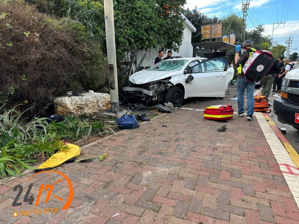 זירת הפיגוע ברעננה | צילום: דוברות איחוד הצלה